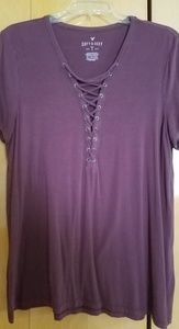 American Eagle Outfitters Lace Front T-Shirt